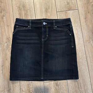 NWOT WHBM Black Denim Jeans Mini Skirt Size 0